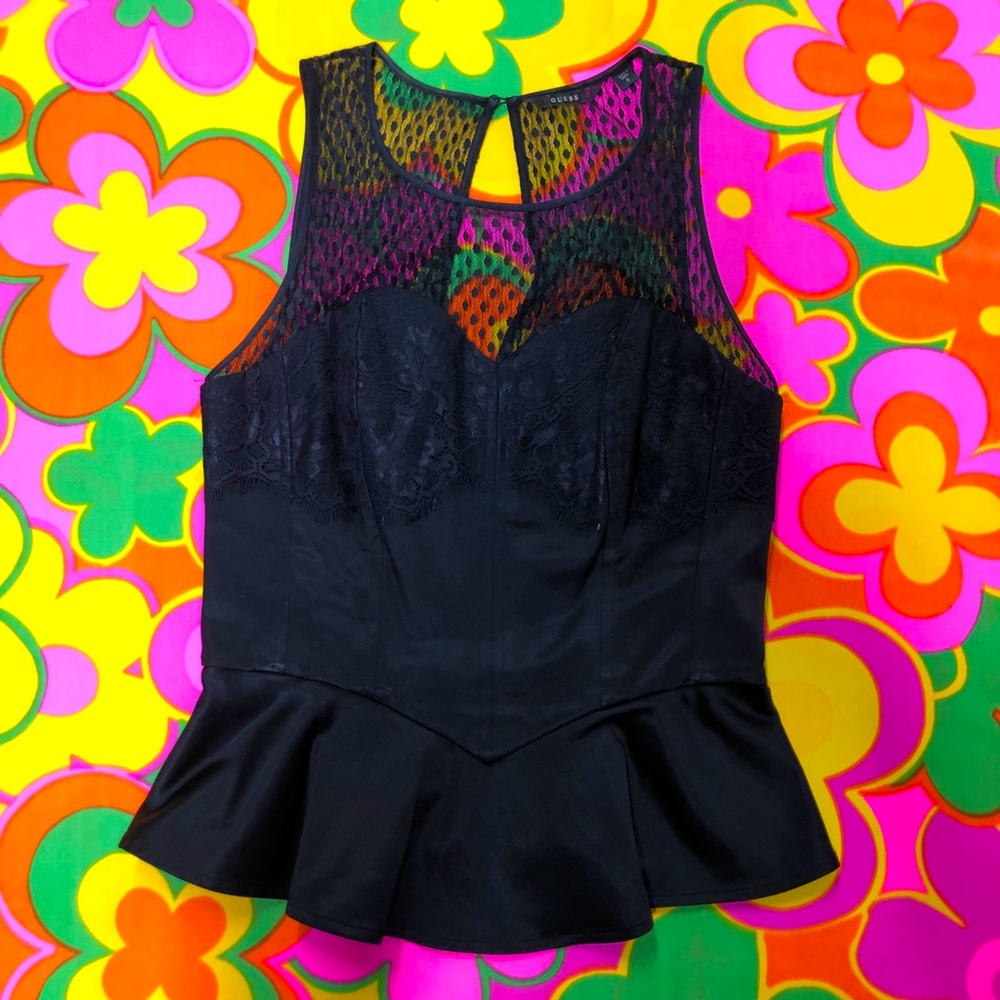 Guess Black Bustier Top